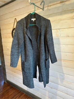 Monteau | Grey Open Front Sweater Cardigan